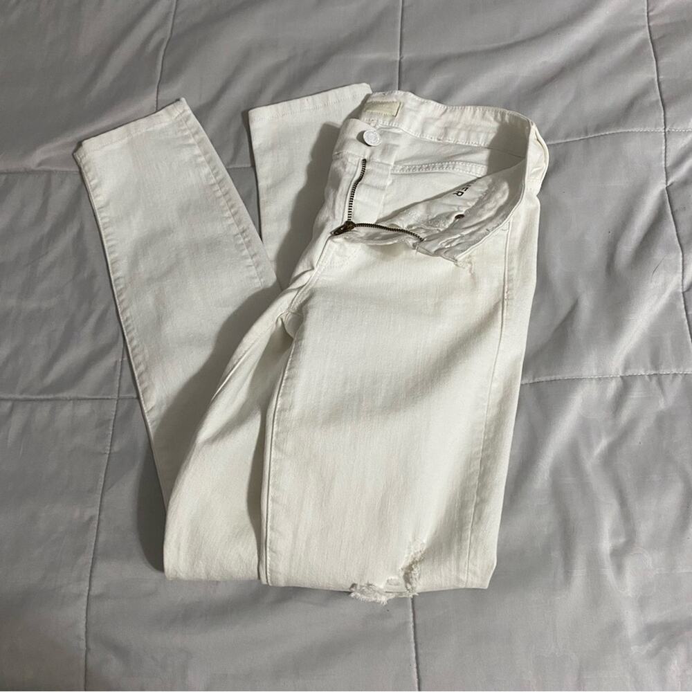 Mother The Looker Stayin’ Rowdy White Jeans Distressed Women’s Size 24 - Picture 15 of 16
